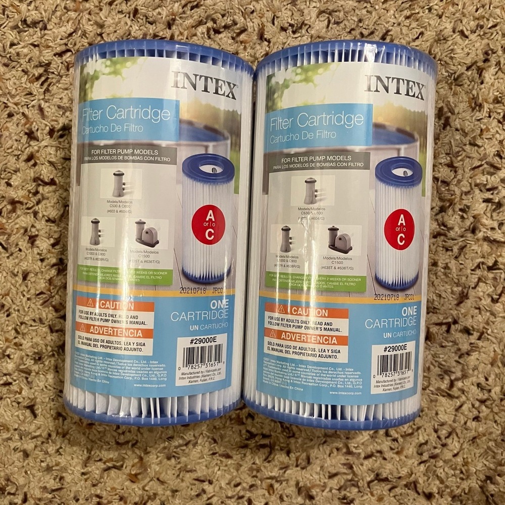 NEW Intex Type A or C 29002E Replacement Swimming Pool Filter Cartridge (2)